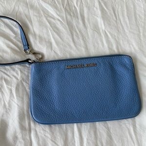 Blue Michael Kors Wristlet